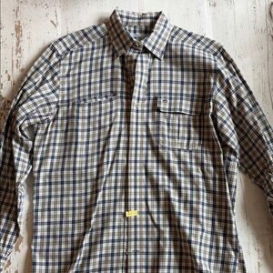 Southern Tide Men's Plaid Button-Up Shirt - Beige & Blue